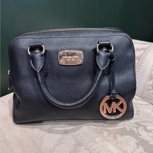 Michael Kors Black Satchel with Gold Accents